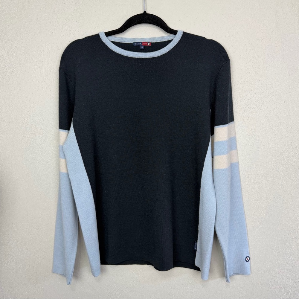 Paul Smith Sport Men’s Wool Blend Crewneck Sweater Navy Blue Size Medium